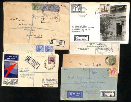 Sepoy Lines. 1928-81 Covers and cards, one 1928 cover with triangular "T" handstamp, seven