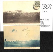 1911 Aviation Meeting. Two picture postcards of "First Aeroplane Flight Race-Course Singapore