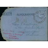 Netherlands - From Australia - Groningen cachet. 1954 (Mar. 11) 10d Aerogramme from Mannum with good