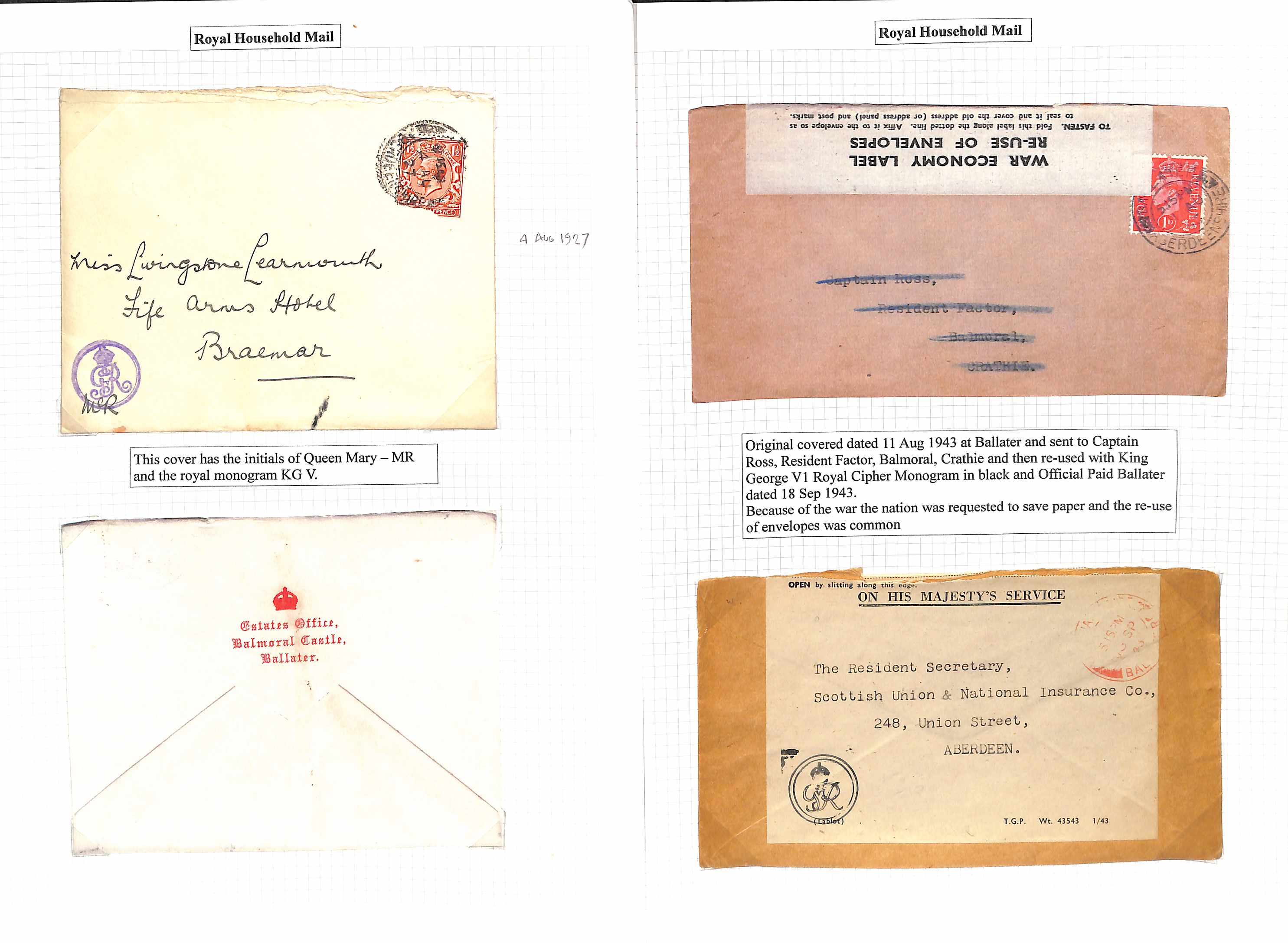 Balmoral Castle. 1894-2002 Covers and cards with circular datestamps of Balmoral Castle (52, some on - Image 2 of 15