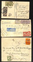 1924-38 Covers and cards with postage due stamps applied at Singapore, including underpaid covers