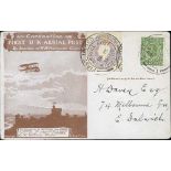 First U.K Aerial Post. 1911 (Sep 9) Brown London to Windsor card with KGV ½d tied by the London