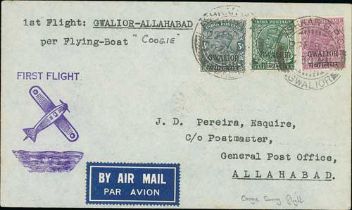 1938 (Feb 22) "Coogee" Survey Flight, covers flown from Lashkar to Allahabad or Calcutta, both
