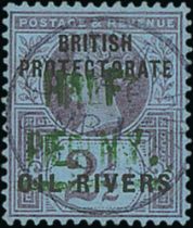 1893 (Dec) ½d on 2½d, Type 4 surcharge in green, variety surcharge double, fine used with violet Old