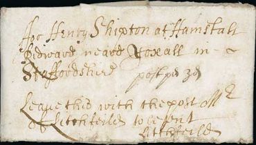 1661 (Jan 24) Entire letter from Earl Clare, written from Drury Lane in London, addressed "for Henry