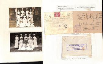 G.B. 1915-18 Covers and cards from soldiers in hospitals in G.B (8, six with cachets, also three