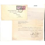 Johore - Sultans. 1923-55 Covers (9), postcards and ephemera including 1923 stampless official