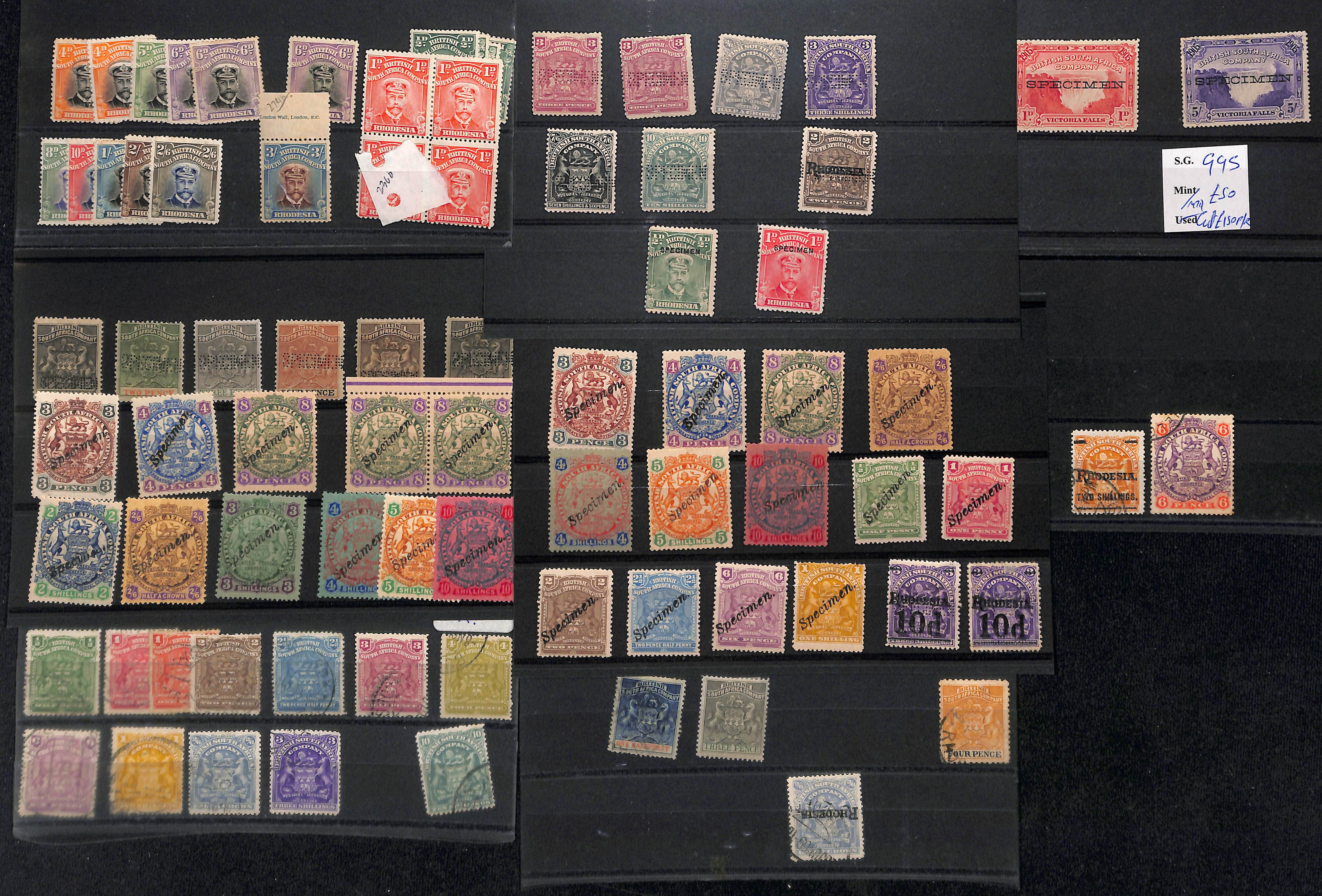 1892-1924 Selection with Specimen stamps (94) including 1909-12 set of fourteen to £1 and 1909
