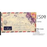 1953 (May 1) Cover from Singapore to a sailor on M/S "Willem Ruys" at Rotterdam franked 60c, with