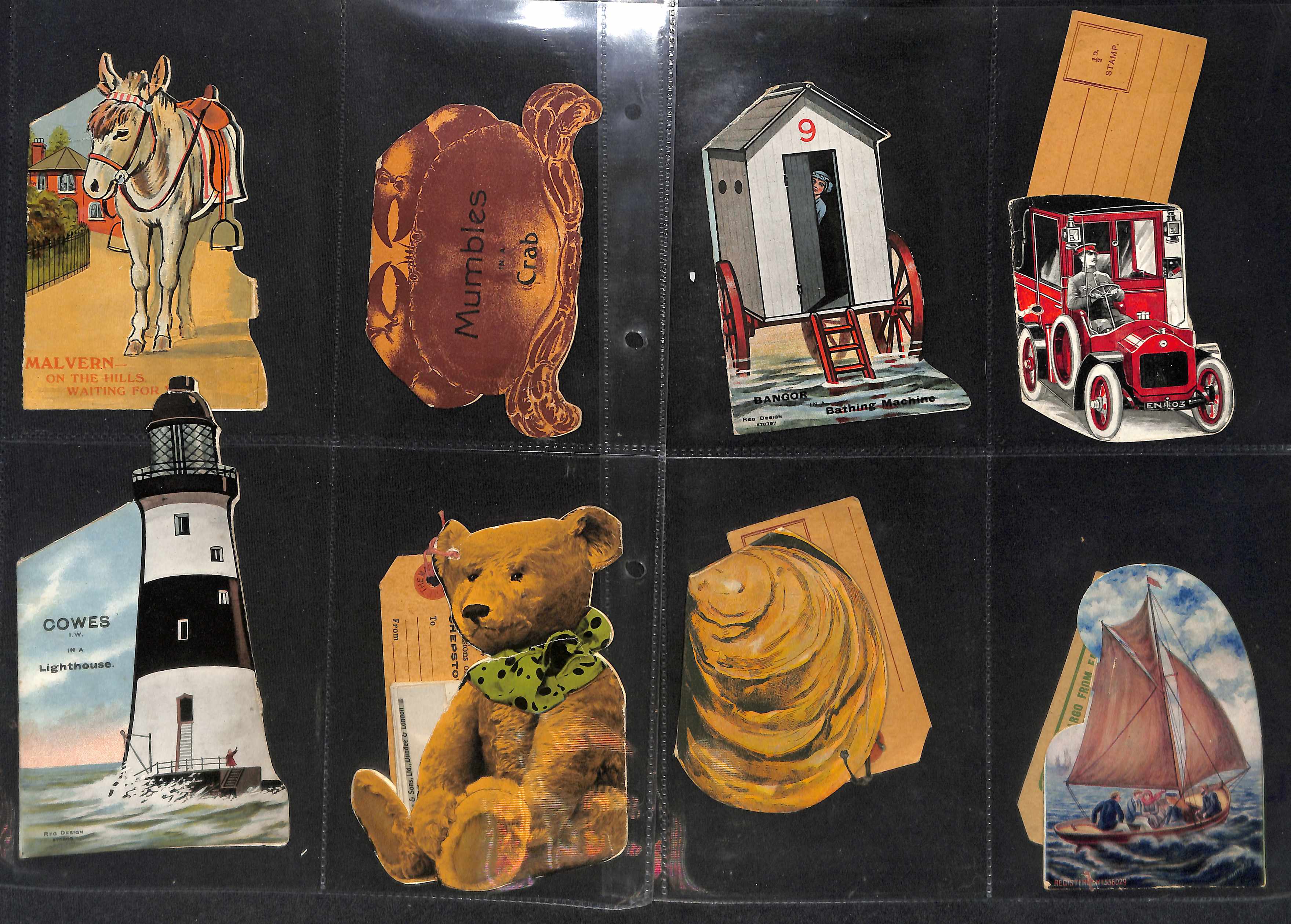 Novelty Postcards. c.1906-12 Novelty shaped cards containing pull-out views, 24 cards with the - Image 7 of 9