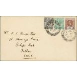 c.1933 Cover to London bearing KGV 1c, 2c, 5c tied by "COCOS ISLAND" type D2 datestamps dated 20