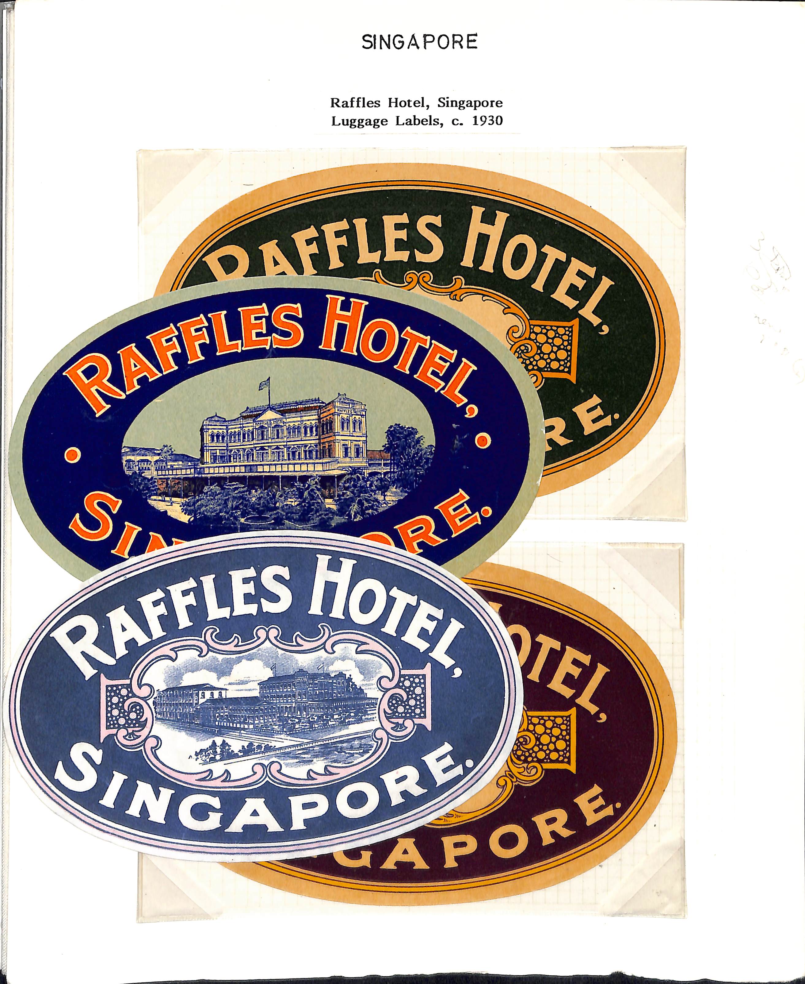 Raffles Hotel. 1901-91 Postally used pictorial advertising envelopes (5, 1931-35), also other - Image 4 of 5