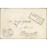 1909 (Jan 25) Stampless cover to Switzerland with boxed "OFFICIAL / PAID" (Proud OPD3, only recorded