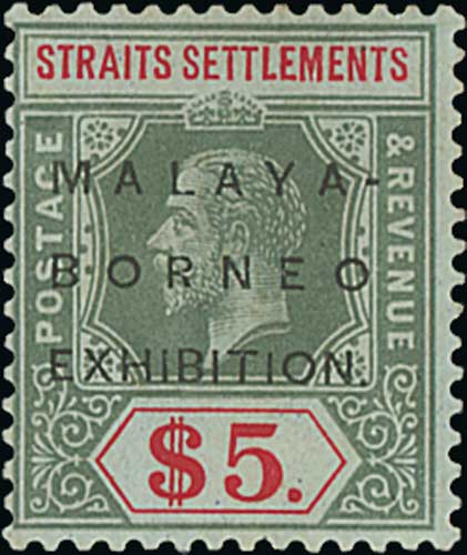 1922 Malaya-Borneo Exhibition, Multiple Crown CA 2c - $5 and Multiple Script CA 1c - $1 sets fine - Image 2 of 3
