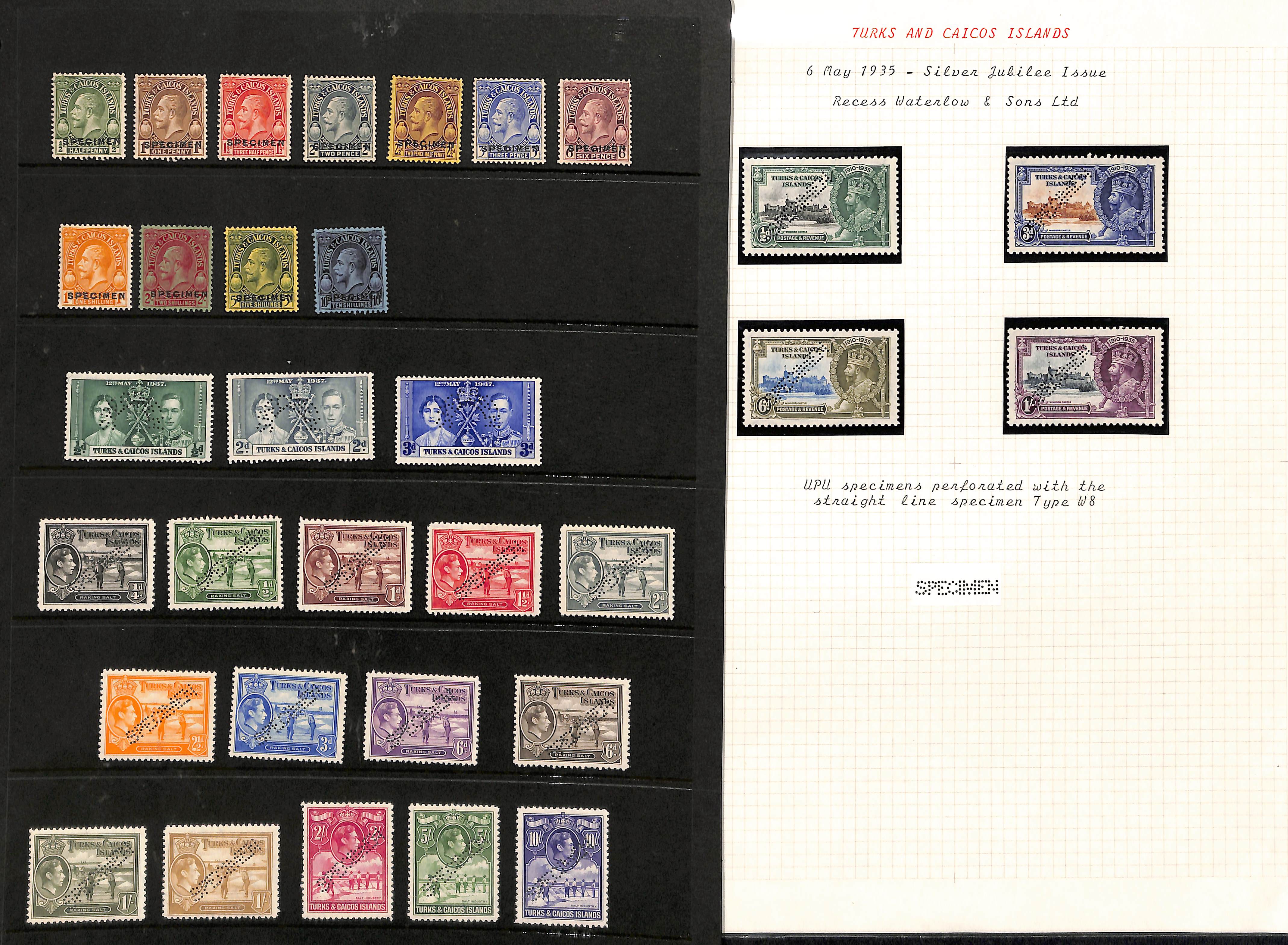 1889-1945 Specimen stamps comprising 1889 6d yellow-brown, 1893 2½d, 1894 5d, 1900 ½d - 3/- set of - Image 2 of 3
