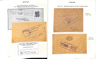 1946-52 Covers sent within or from Singapore with violet slogan handstamps on reverse, comprising "