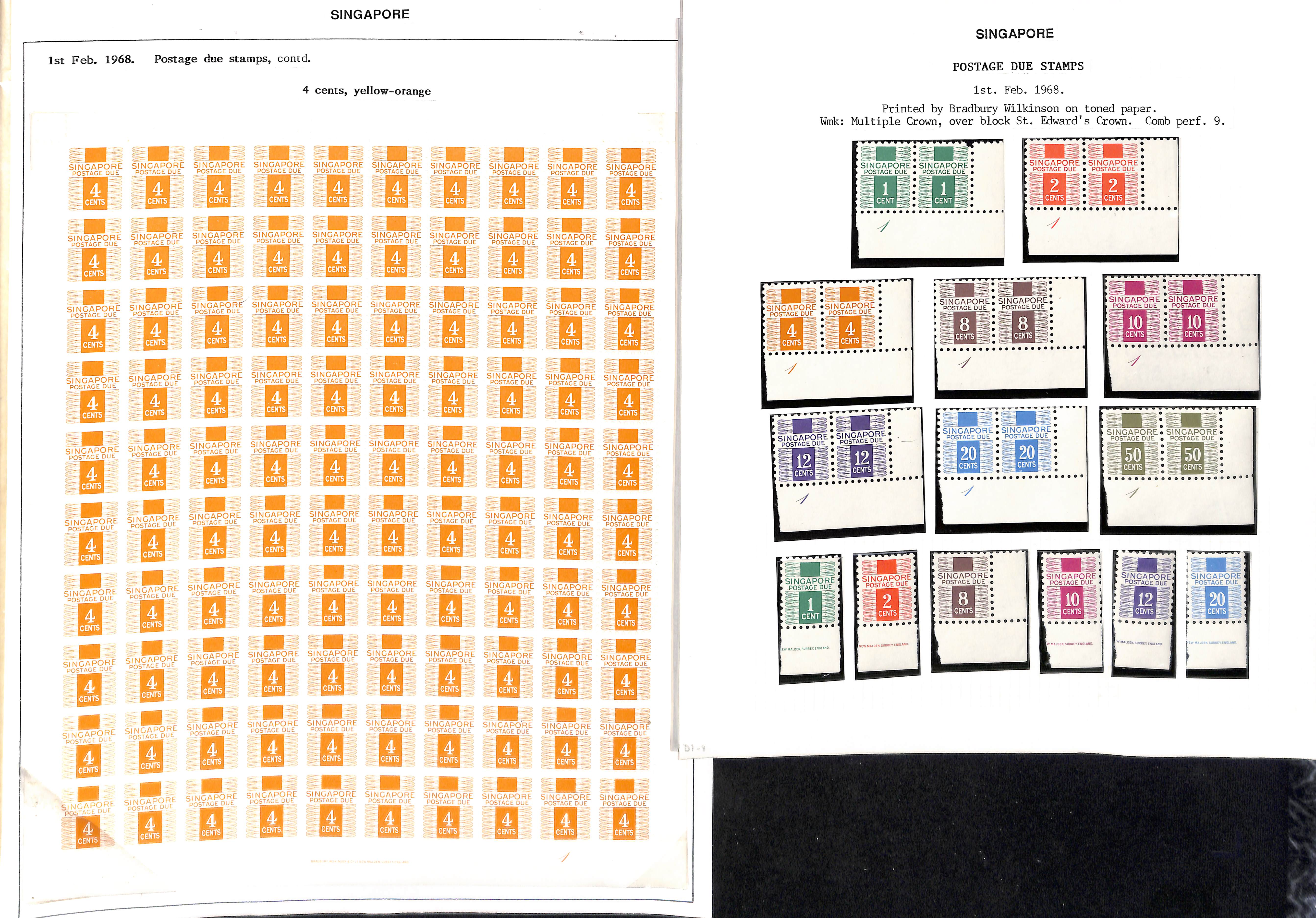 Postage Dues. 1968-95 Mint and used study including covers (9), 1968 1c - 4c sheets, etc. (399). - Image 3 of 6