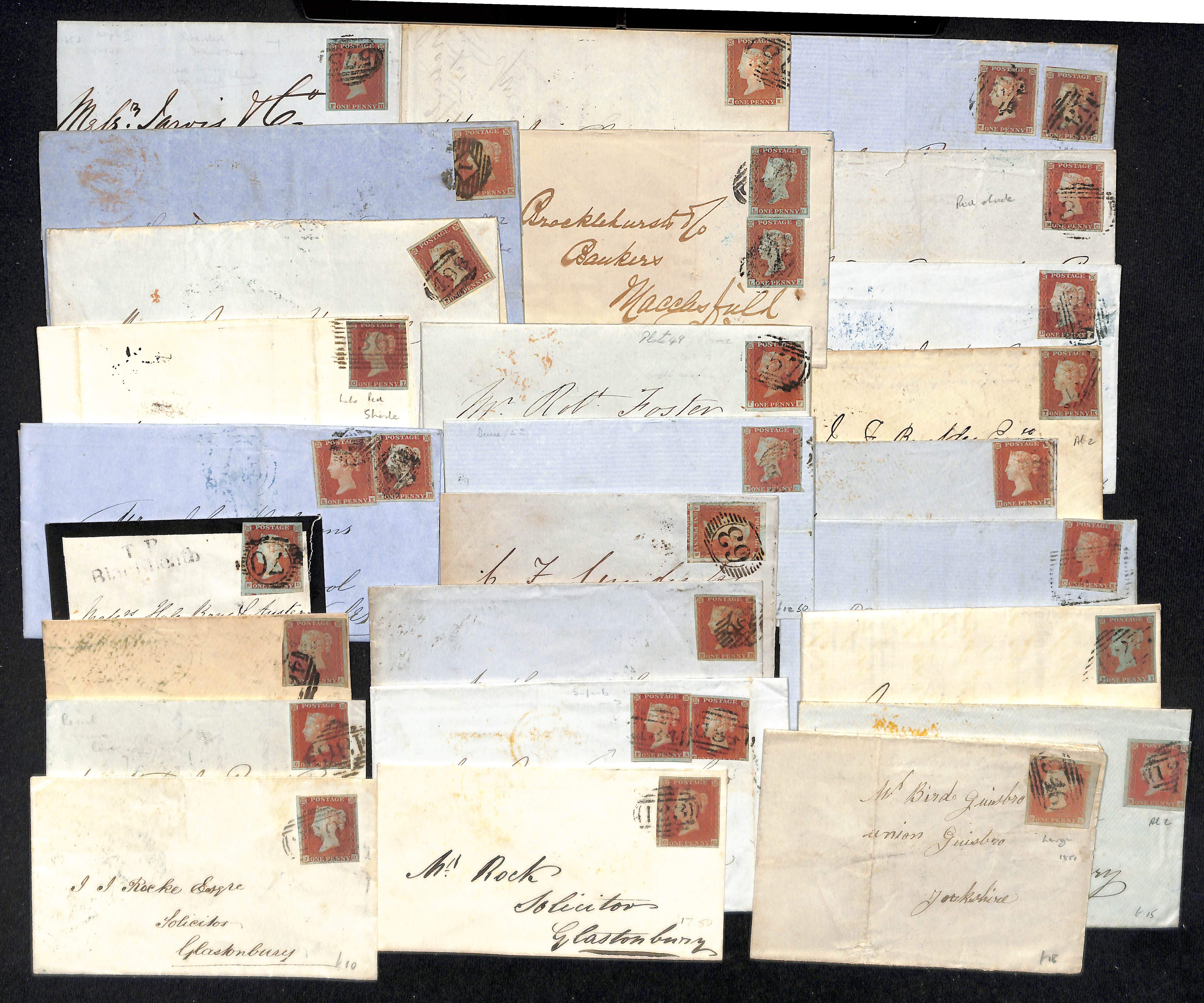 1841-53 Covers and entires bearing imperf 1d reds, including Maltese Cross cancels (17), also 1d - Image 3 of 6