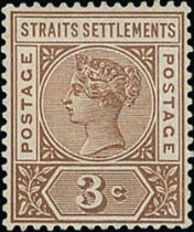 1892-99 3c Brown, variety repaired "S", hinge remainder, otherwise fine mint. S.G. 97a, £1,100.