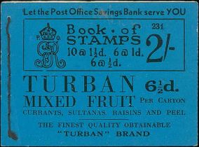 Booklets. 1930-35 KGV Booklets all with adverts for "Turban" dates or mixed fruit on the front or