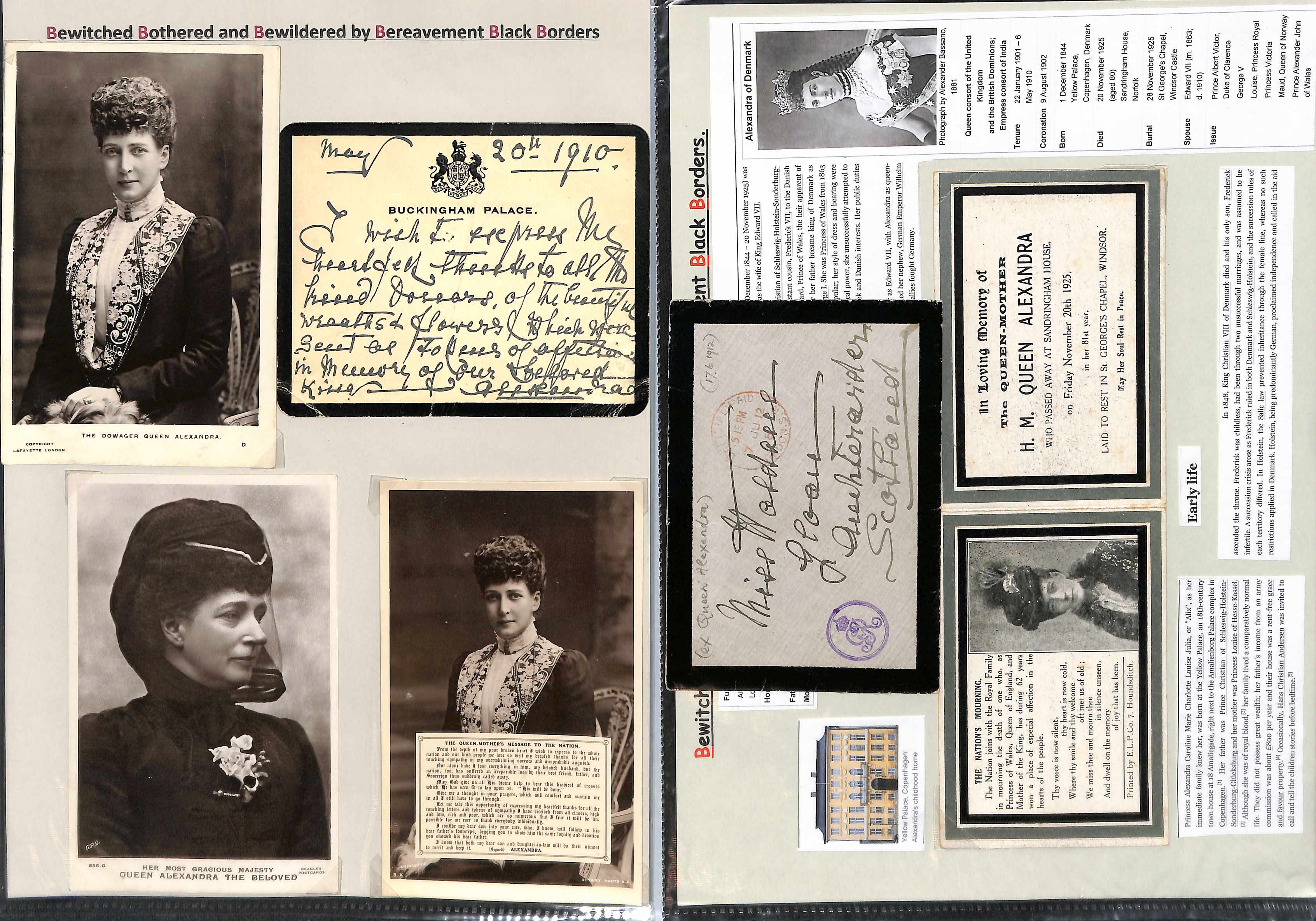 King Edward VII/Queen Alexandria. 1901-25 Mourning covers, letters, ephemera and picture postcards - Image 23 of 24