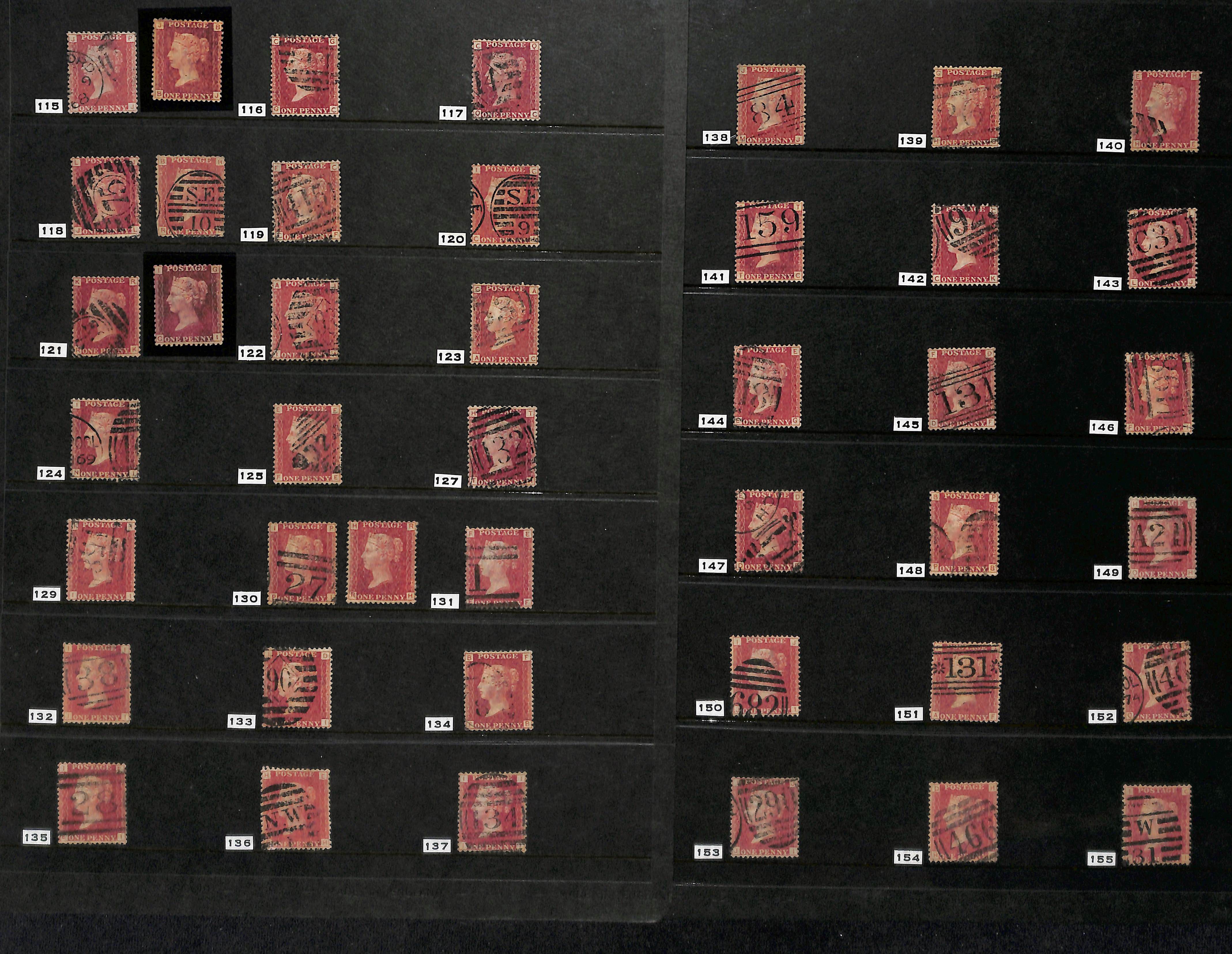 1864-79 1d Red plates with plate 146 pair handstamped "SPECIMEN" type 9, mint (11, including plate - Image 3 of 8