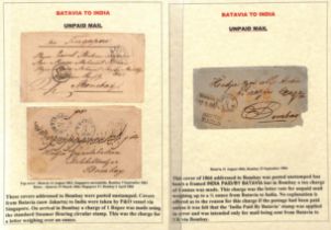 Netherlands Indies. 1863-66 Stampless covers to India, all with "BATAVIA / FRANKO" datestamp, two