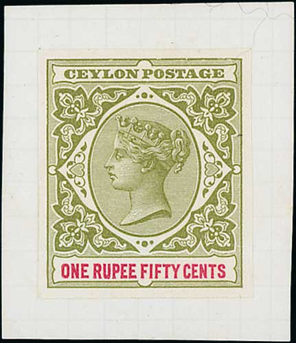 1899 Imperforate colour trials, 15c in blue and brown and 1r.50 in olive green and red, both - Image 3 of 3