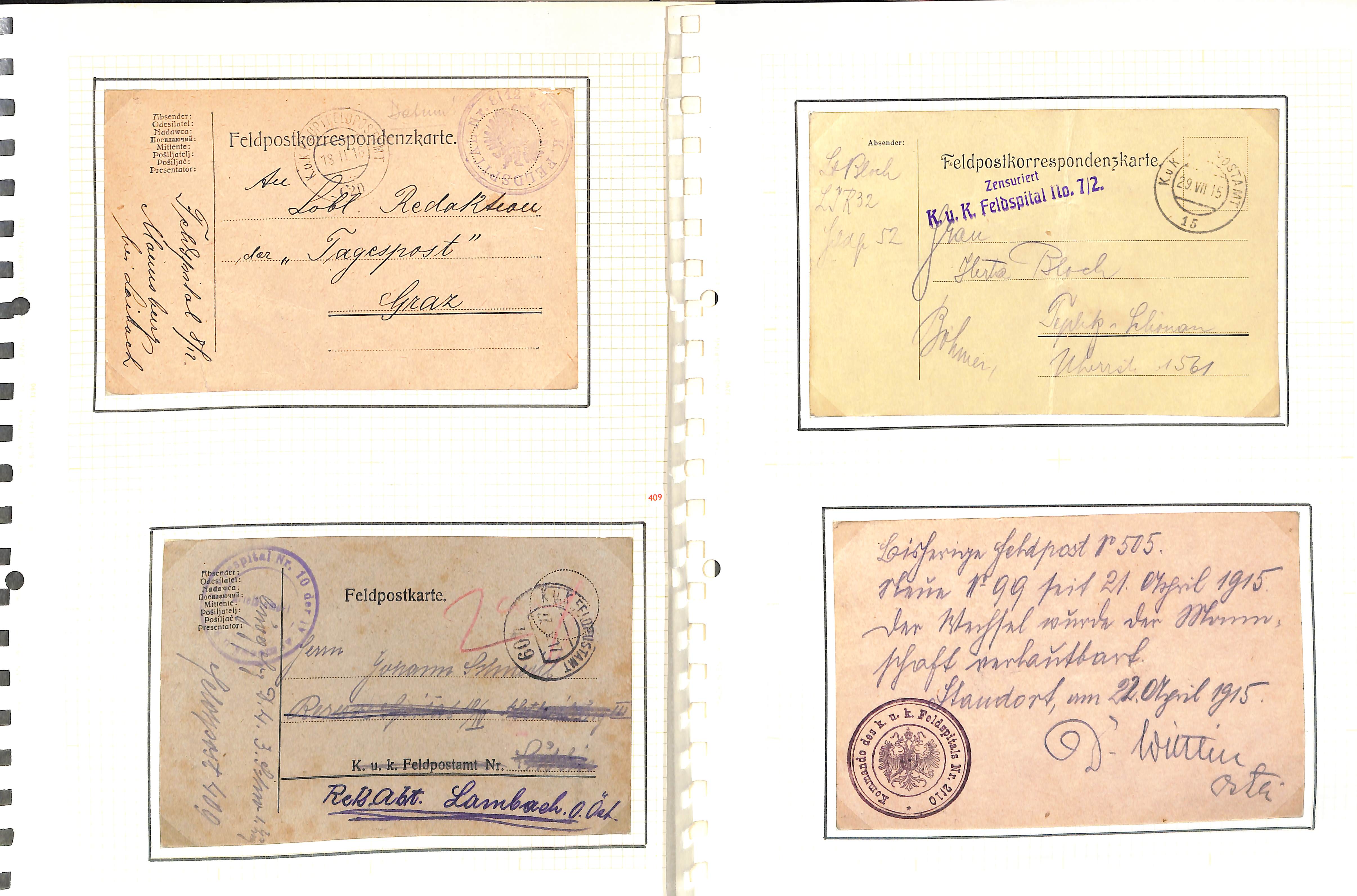 Austria. 1914-18 Covers and cards from soldiers in hospital in various parts of the Austro-Hungarian - Image 12 of 52