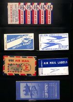 Air Mail Labels. c.1925-35 Labels including Imperial Airways booklets (10) issued in G.B (4),
