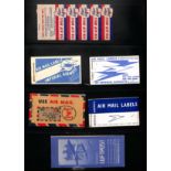 Air Mail Labels. c.1925-35 Labels including Imperial Airways booklets (10) issued in G.B (4),