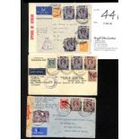 1941 (Feb/Apr) Covers from Rangoon, Maymyo or Namkhan to the USA, two censored, one with circular "