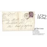 1872 (Mar 5) Entire letter from London to Fernando Po franked 1870 6d plate 9, Liverpool P.L.O