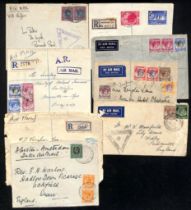 Naval Base. 1932-58 Covers including 1941 $2 Clipper rate to England with Singapore civil censor and