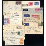 Naval Base. 1932-58 Covers including 1941 $2 Clipper rate to England with Singapore civil censor and