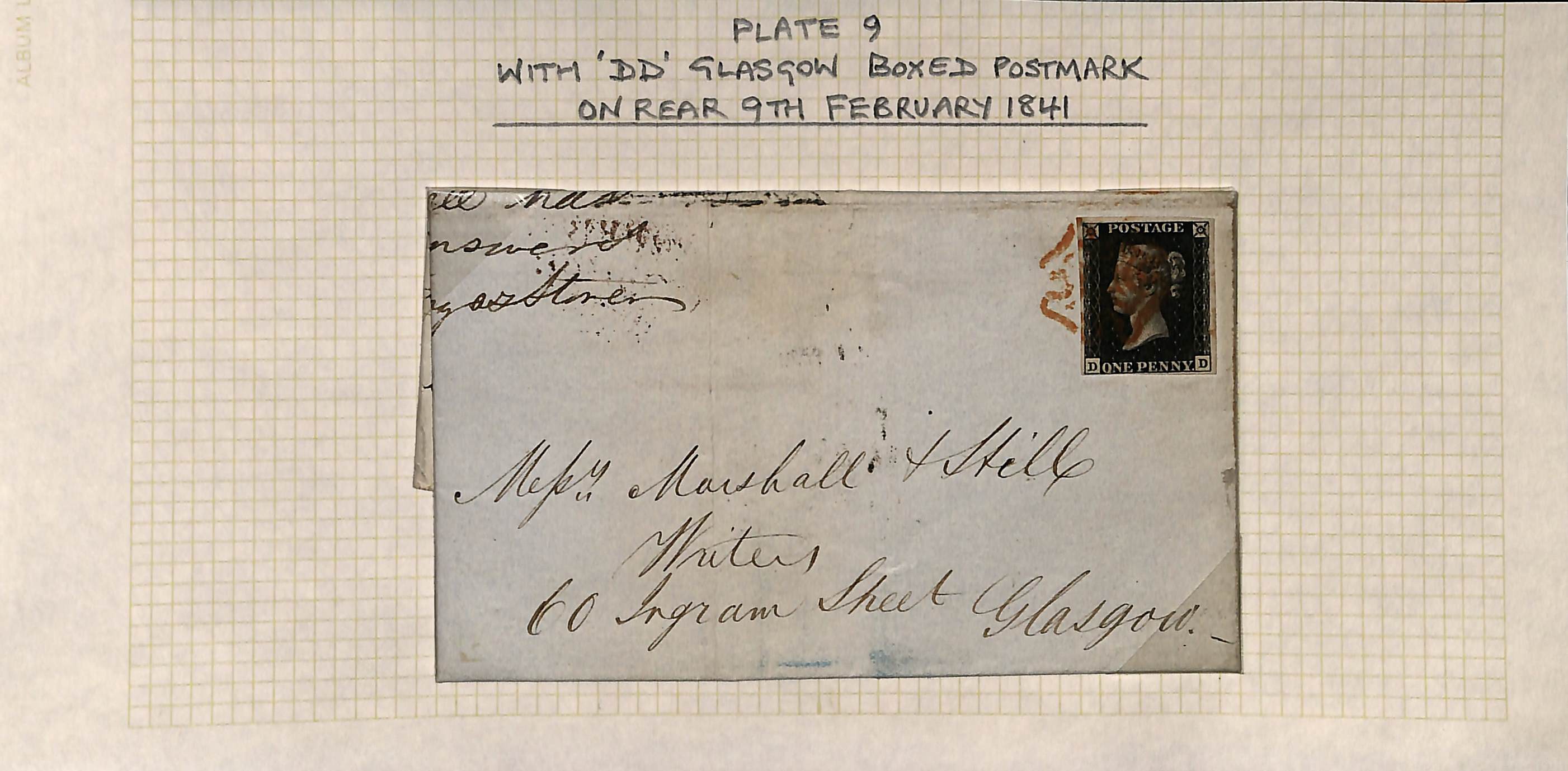 1840-41 Entire letters (6) and an entire all bearing 1d blacks with Maltese Cross cancels in red (5) - Image 3 of 3