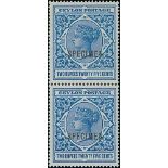 1899-1900 2c - 2r.25 Specimen set of nine, the 6c and 75c in horizontal strips of four, the other