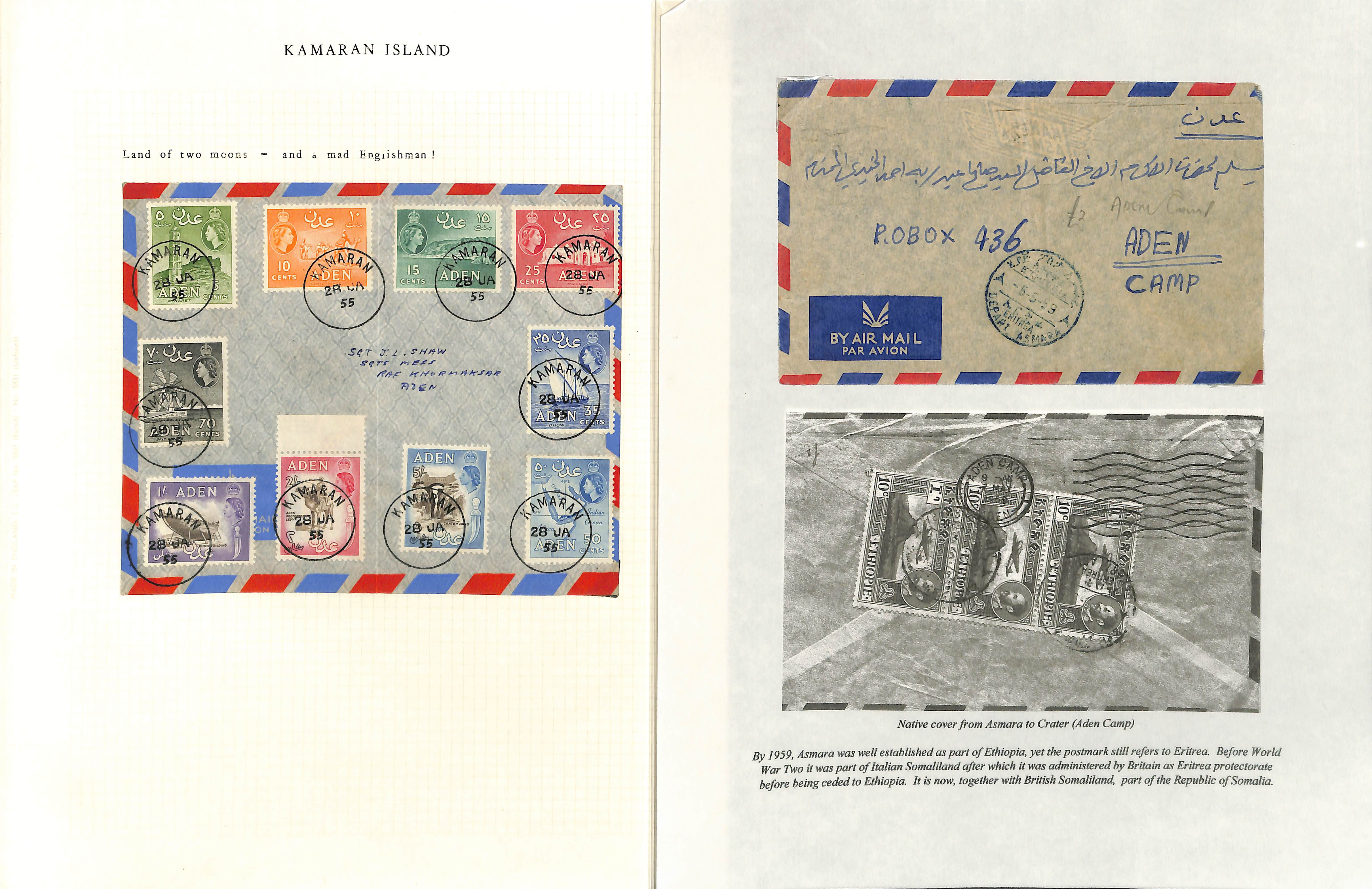 1905-63 Covers and cards including 1955-59 covers with Aden stamps cancelled at Maalla, Skeikh- - Image 3 of 5