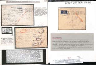 G.B - Southampton. 1914-16 Stampless covers and cards posted by troops at Southampton, two cards