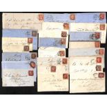 1854-79 Covers, entires and entire letters bearing perforated 1d reds (126), various perfs and