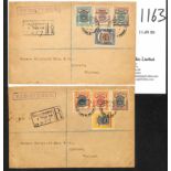 1908 (Feb 1) Two registered covers from Singapore to Whitfield King in England bearing 1906-07