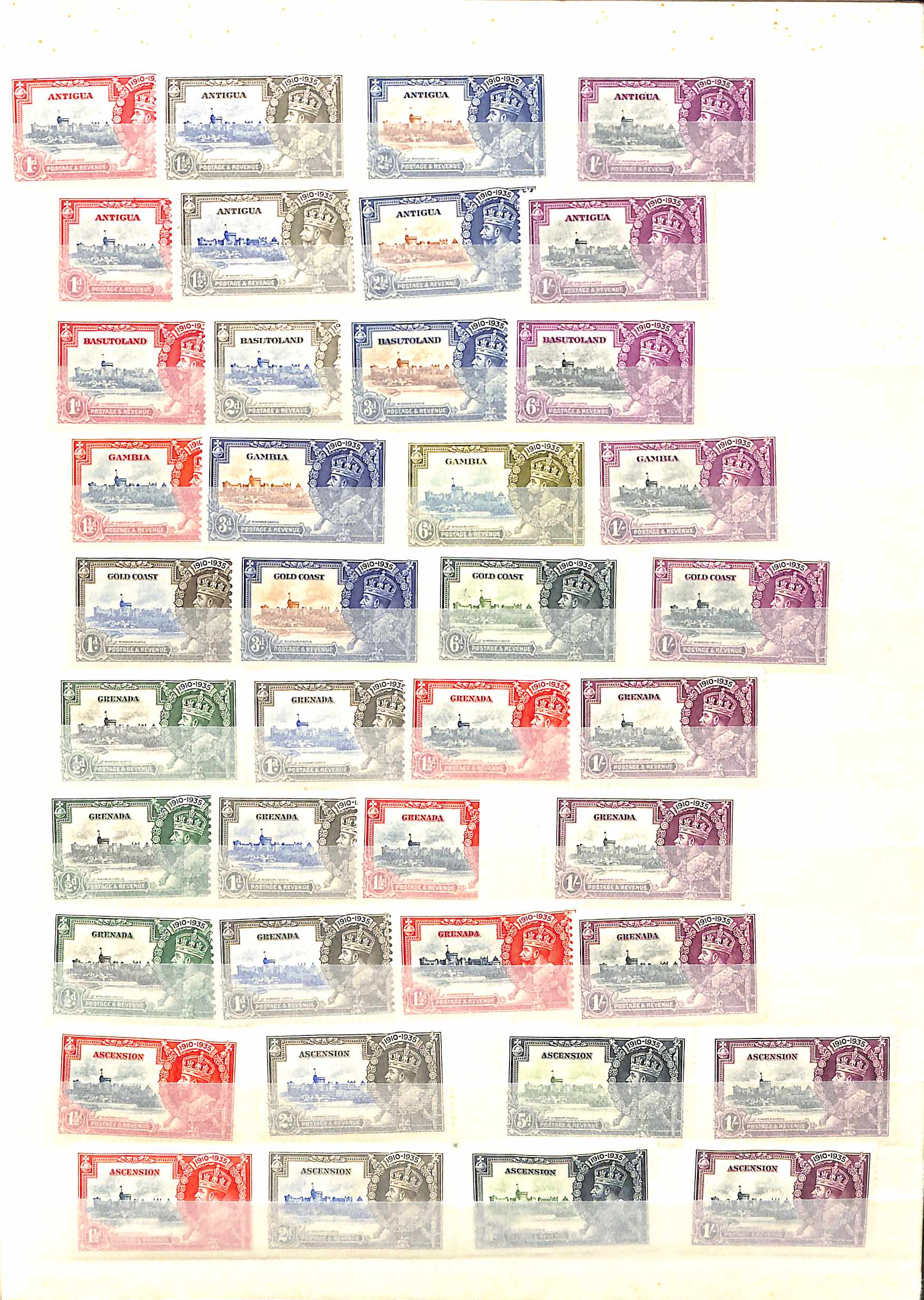 1935 Silver Jubilee, Specimen, mint and used accumulation in a stockbook, including Specimen sets