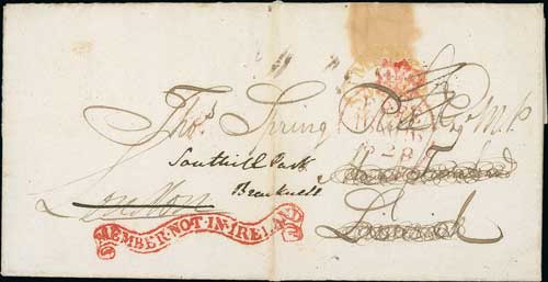 1829 (Nov 11) Entire letter from Dublin to Limerick redirected to London and then to Bracknell,