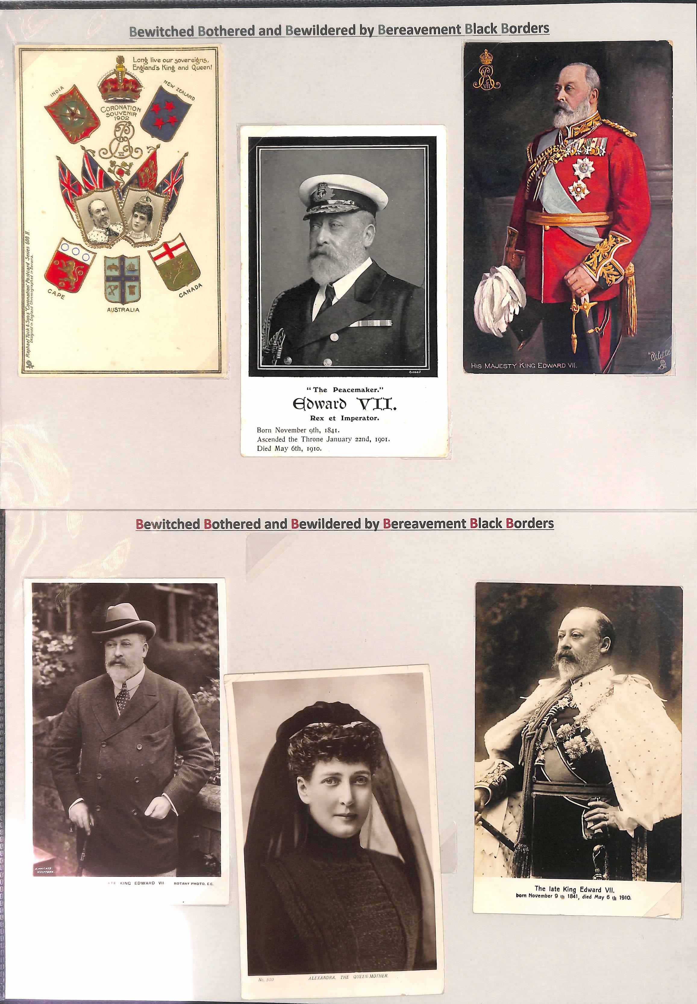 King Edward VII/Queen Alexandria. 1901-25 Mourning covers, letters, ephemera and picture postcards - Image 5 of 24