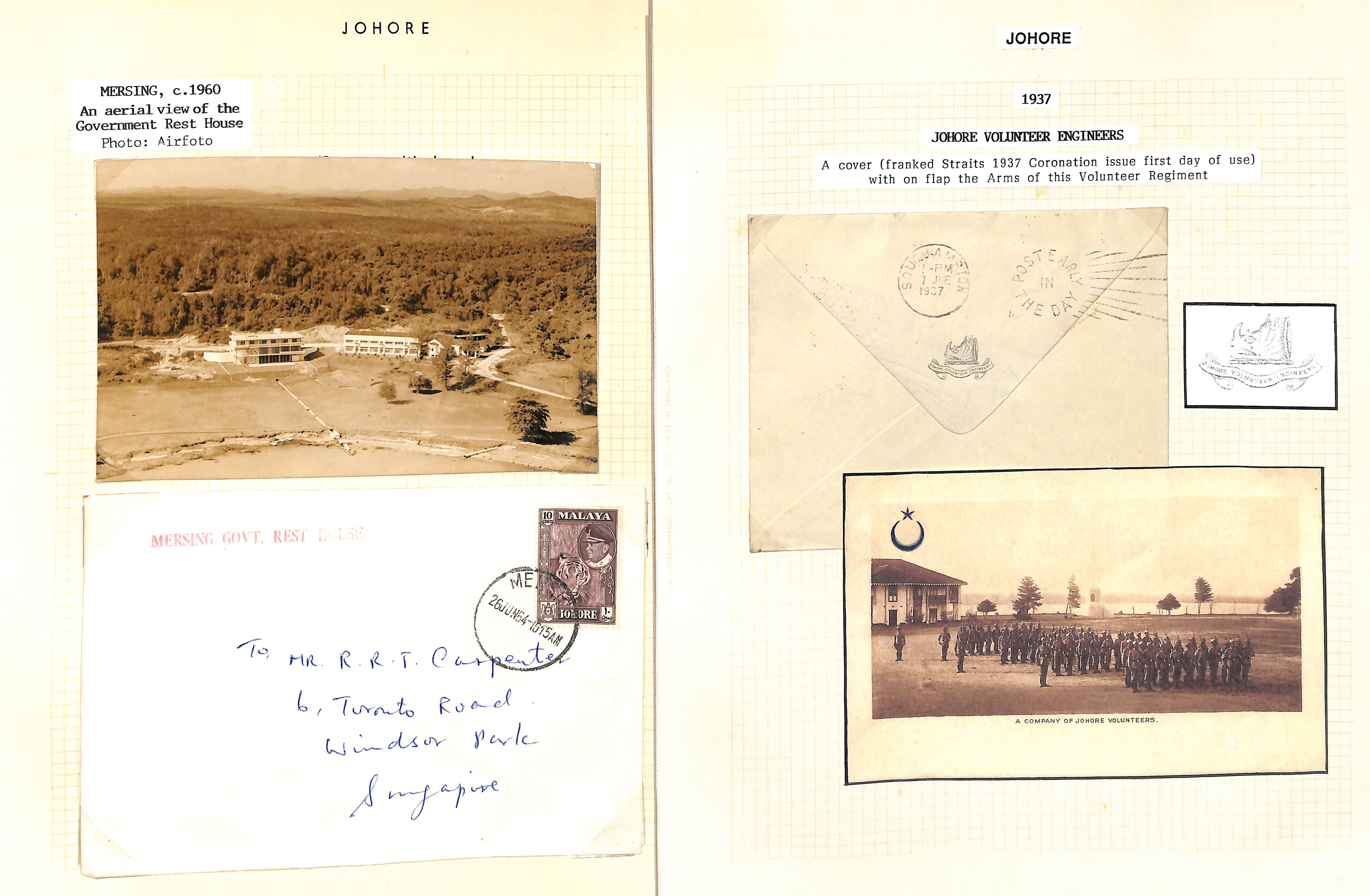 Johore. 1908-64 Covers, cards and ephemera including 1913 Red Band envelope from Kota Tinggi to - Image 3 of 7
