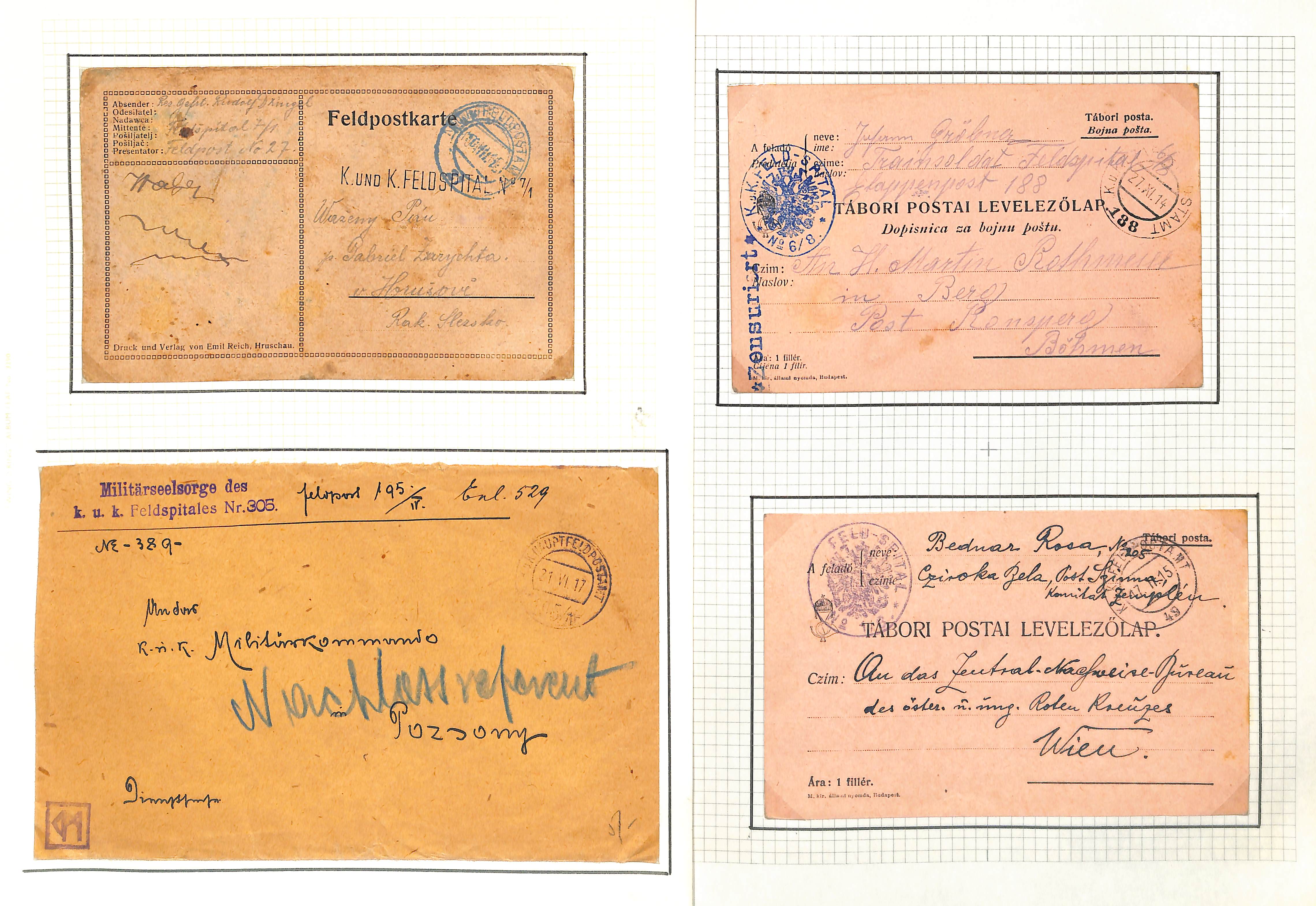 Austria. 1914-18 Covers and cards from soldiers in hospital in various parts of the Austro-Hungarian - Image 15 of 52