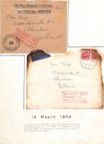 Netherlands - From New Zealand. 1954 (Mar. 9) Cover franked 1/-, enclosed within a "Director of