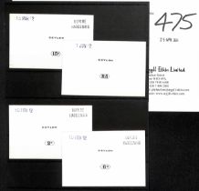 1912 2c, 6c, 15c and R5 Duty Plate Die Proofs in black on white glazed card, each 90x62mm, the 2c,