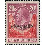 Northern Rhodesia. 1925-29 ½d - 20/- Overprinted "SPECIMEN" (missing the perfined 3/- value), fine