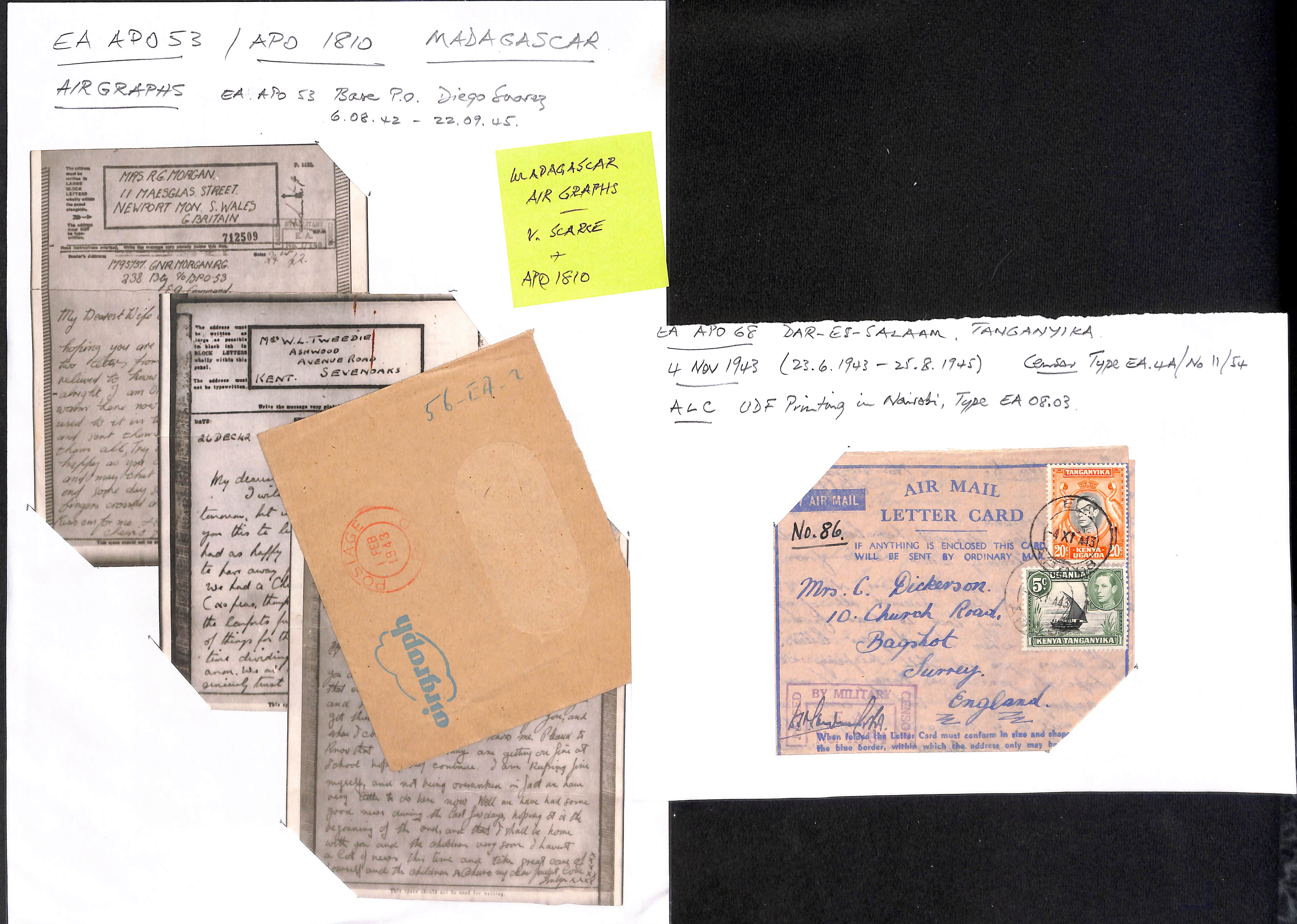 1942-45 Air letters including Christmas Greetings types for 1943 or 1944, East African or U.D.F - Image 3 of 3